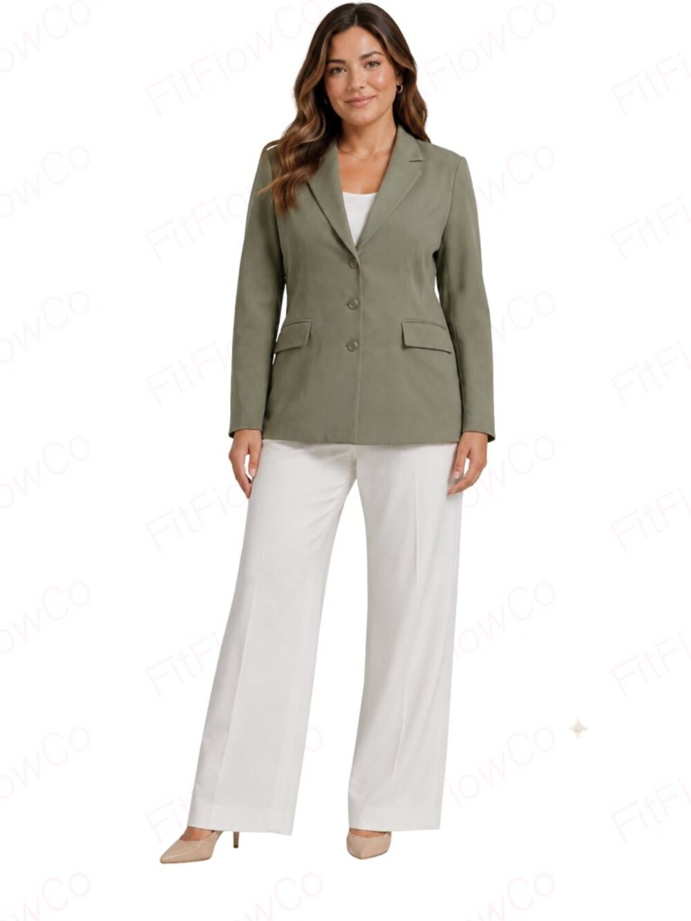 Danny & Nicole Sage Green Gray Tailored Blazer Women 16P Petite NWT